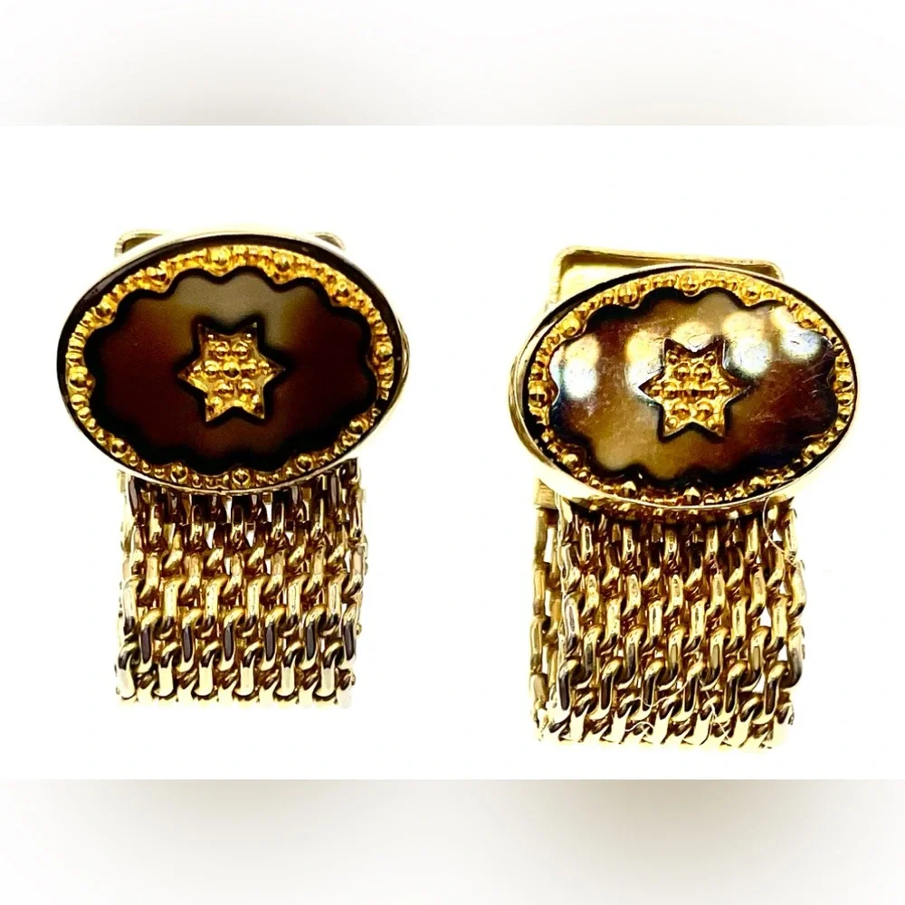 Vintage Signed Destino Gold Tone Wraparound Cufflinks
